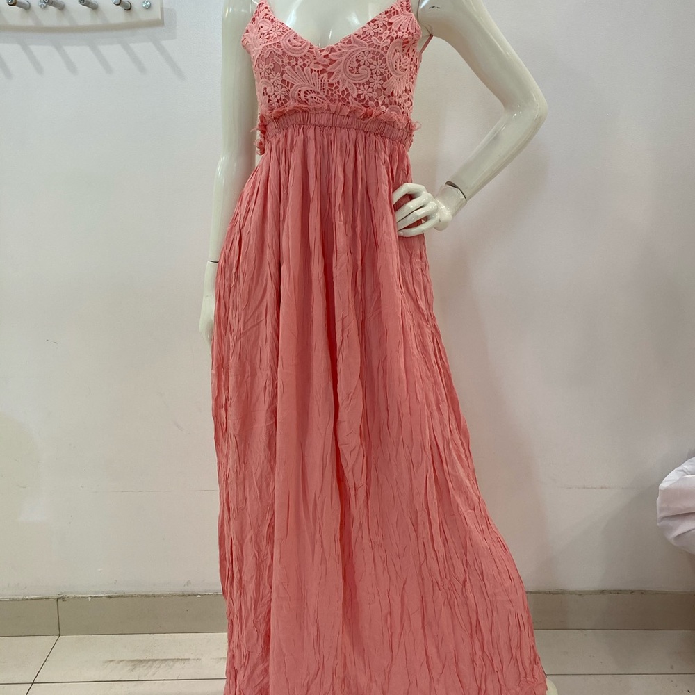 Long dress, backless size M soft pink